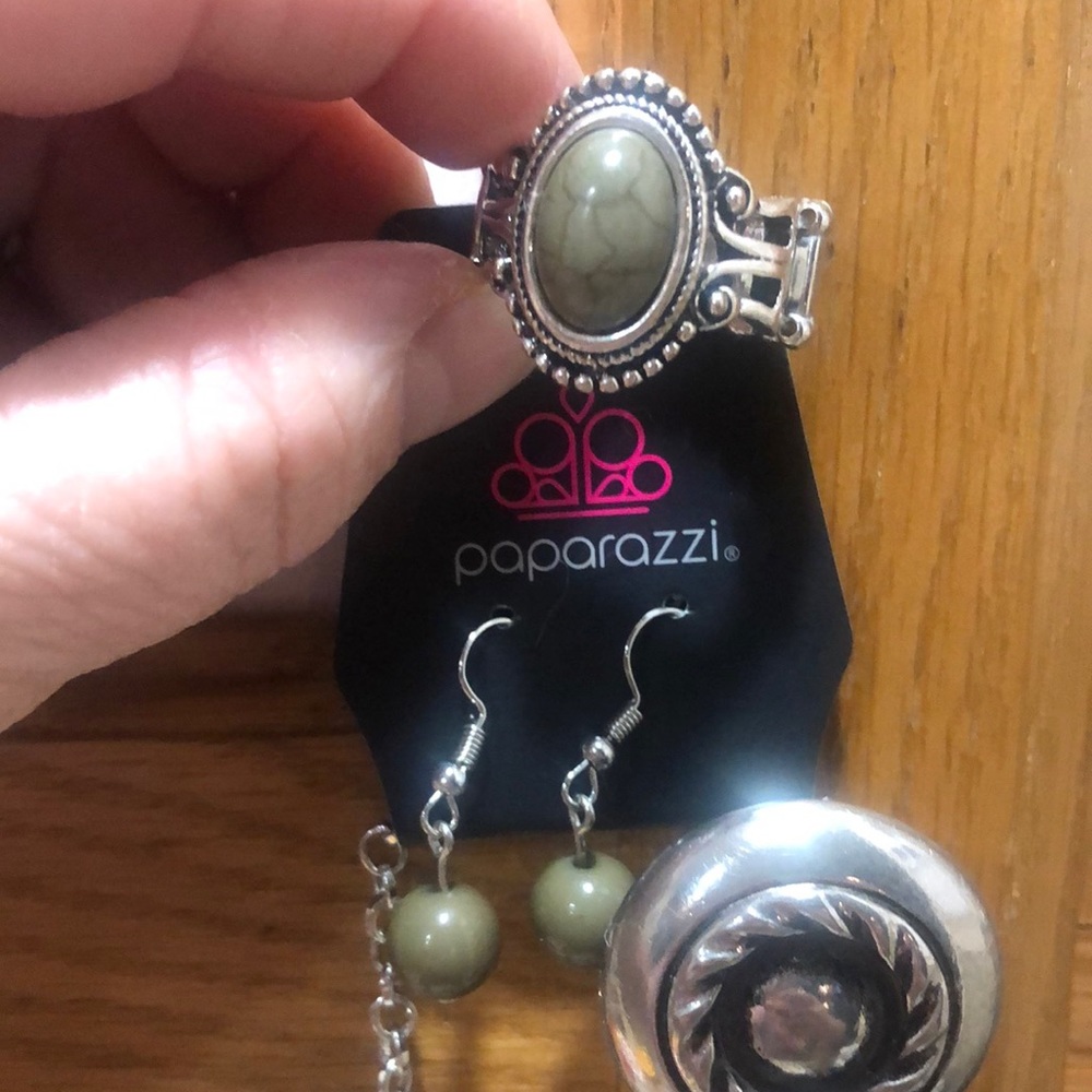 Jewelry set with ring, necklace, and earrings